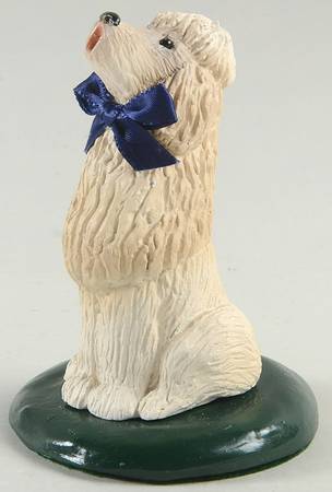 Singing Dogs White Poodle With Blue Bow - No Box