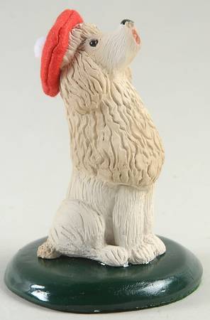 Singing Dogs White Poodle With Red Hat - No Box