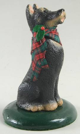 Singing Dogs Doberman With Red & Green Bow - No Box