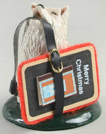 Singing Dogs West Highland With Slate Chalkboard - No Box