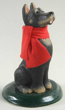 Singing Dogs Doberman With Red Bow - No Box