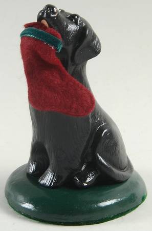 Singing Dogs Black Labrador With Stocking - No Box