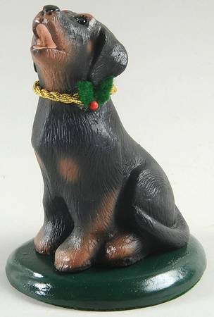 Singing Dogs Rottweiler With Gold Chain Collar - No Box