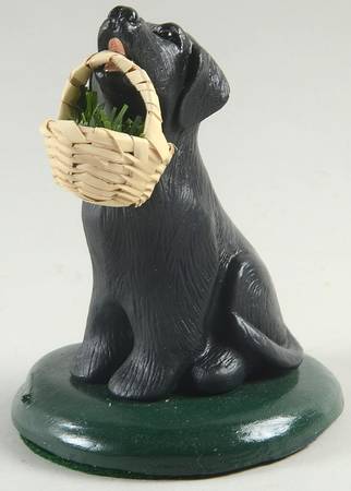 Singing Dogs Black Labrador With Basket - No Box