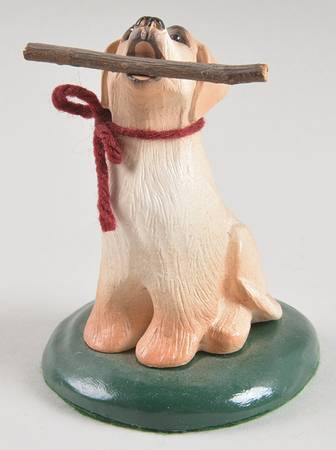 Singing Dogs Yellow Labrador With Stick - No Box