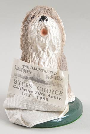 Singing Dogs Old English Sheepdog With Newspaper - No Box