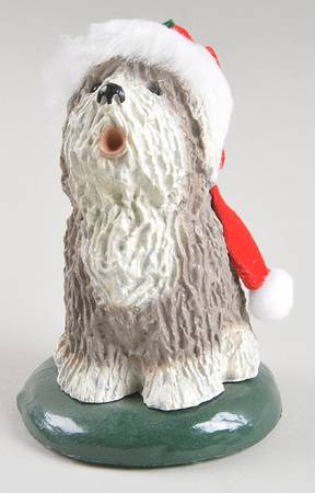 Singing Dogs Old English Sheepdog With Santa's Hat - No Box