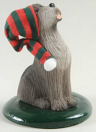 Singing Dogs Grey Dog With Red & Green Hat - No Box