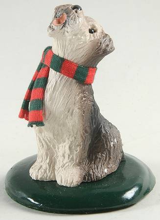 Singing Dogs Schnauzer-Red & Green Scarf - No Box 159