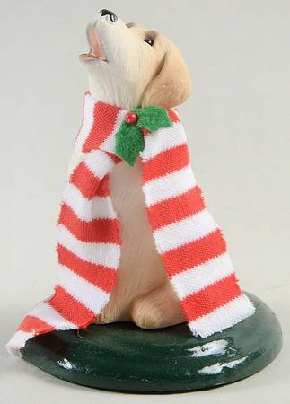 Singing Dogs Yellow Labrador With Red & White Scarf - No Box