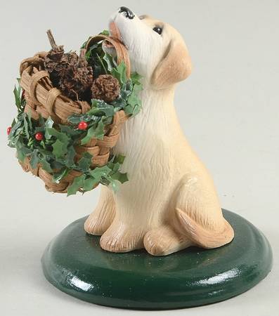 Singing Dogs Yellow Labrador With Basket - No Box