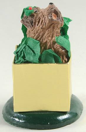 Singing Dogs Brown Dog Inside Gift Box - No Box