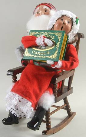 Santa & Mrs Claus Santa In Chair Reading To Girl - No Box