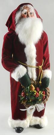 Fireside Display Santa With Fruit Basket - No Box