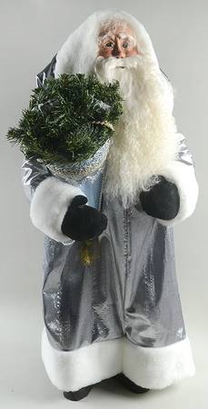 Fireside Display Silver Santa-25th Anniversary - No Box