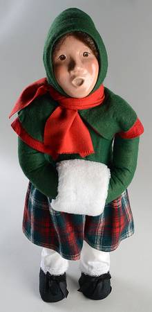 Fireside Display Girl With Muff-Green Coat - No Box