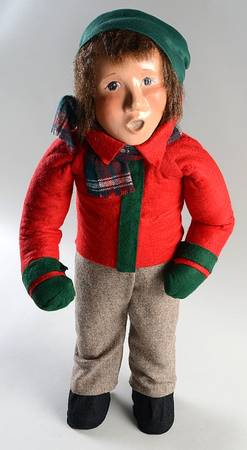 Fireside Display Boy Singing - Red Coat - No Box