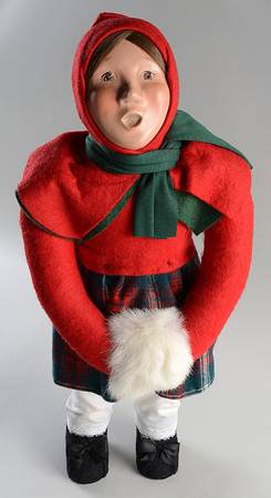 Fireside Display Girl With Muff-Red Coat - No Box