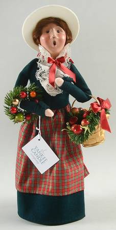 Yankee Candle Company Exclusives Bringing In The Trim-Woman With Wreaths - No Box