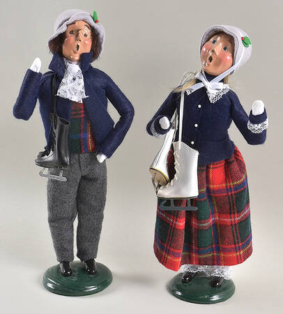 Winter Outdoor Activities Couple With Skates-Blue - No Box