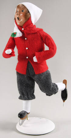 Winter Outdoor Activities Skater Boy-Red Coat/Grey Pants - No Box