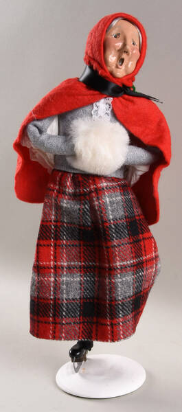 Winter Outdoor Activities Grandmother Skating Red Cape - No Box