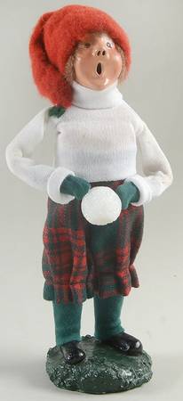 Winter Outdoor Activities Boy Holding Snowball-Bumpy Base - No Box
