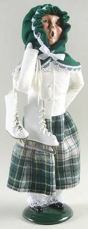 Winter Outdoor Activities Woman With Skates-White Top - No Box