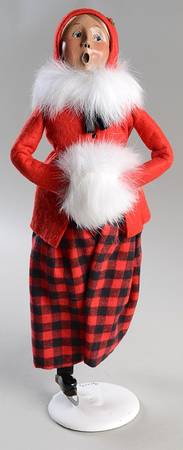 Winter Outdoor Activities Skater Woman-Red Plaid - No Box 99 B