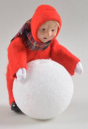 Winter Outdoor Activities Toddler With Snowball-Red Suit - No Box
