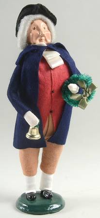 Traditional Assorted Carolers Grandfather With Wreath Bell-Blue - No Box