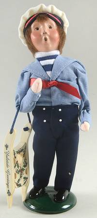 Christmas Store Exclusives Boy Sailor With Sled Sign-Christmas Hous - No Box