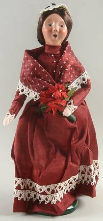 Christmas Store Exclusives Woman W/Poinsettia-Historic Charleston - No Box