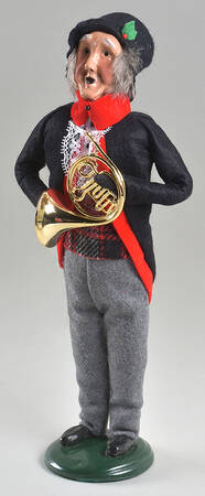 Christmas Waits Man With French Horn-Black Coat - No Box