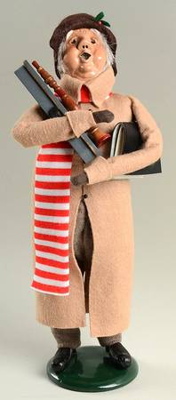 Christmas Waits Man With Clarinet-Red/White Scarf - No Box