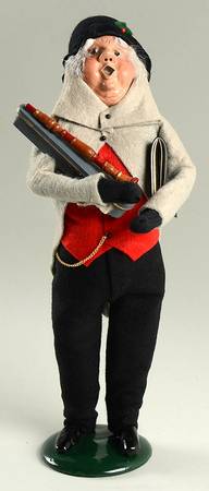 Christmas Waits Man With Clarinet-Red Vest - No Box