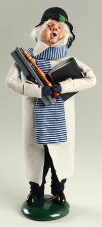 Christmas Waits Man With Clarinet-Blue Scarf - No Box