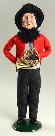 Christmas Waits Man With French Horn-Red Coat Top Hat - No Box
