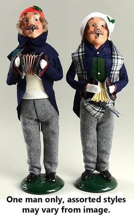 Christmas Waits Man With Accordion-Blue Tail Coat - No Box
