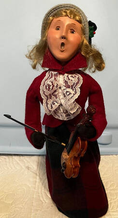 Musicians Woman With Violin-Red Coat - No Box