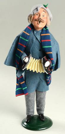 Musicians Man With Accordion-Light Blue Coat - No Box