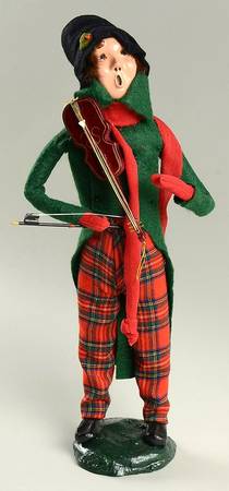 Musicians Man With Violin-Green Coat - No Box