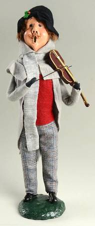 Musicians Man With Violin-Grey Coat - No Box