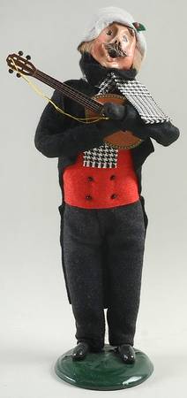 Musicians Mustache Man With Mandolin-Red Vest - No Box