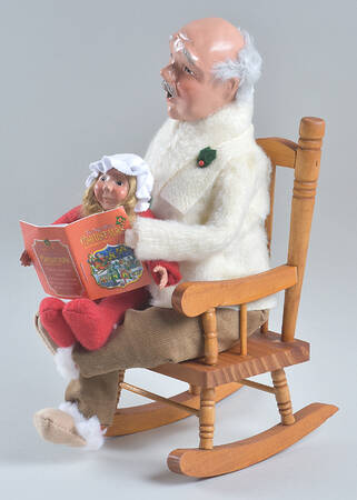 Night Before Christmas Grandfather And Girl On Rocker - No Box