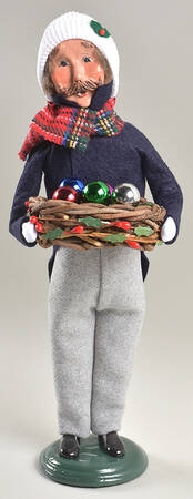 Christmas Market Glass Ornaments Man Selling - No Box