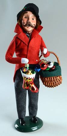 Christmas Market Man Selling Glass Ornaments - No Box