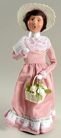 Spring Store Exclusives Woman In Pink With Flower Basket - No Box