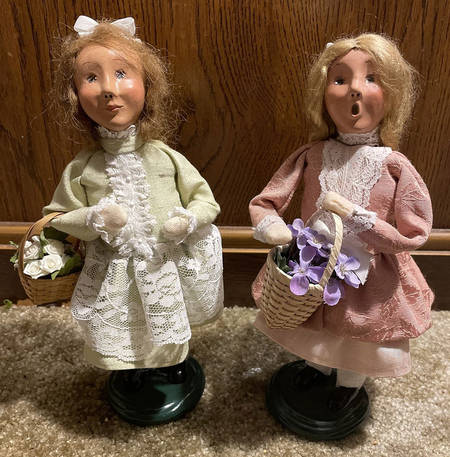 Victorian Assorted Carolers Girl With Basket Of Flowers - No Box