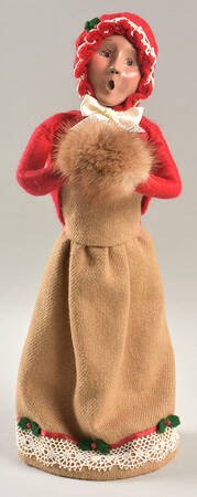 Victorian Assorted Carolers Woman With Muff Red Coat - No Box
